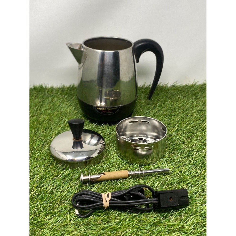 Vtg Farberware Superfast 2-4 Cup Automatic Coffee Percolator Pot 134B Tested